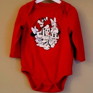 Disney character red long sleeved onesie/bodysuit